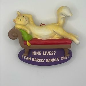 Nine lives cat ornament